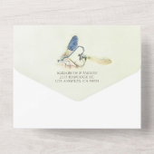 Dragonfis paarnde Herzform Hochzeitsstimmung RSVP All In One Einladung (Rückseite)