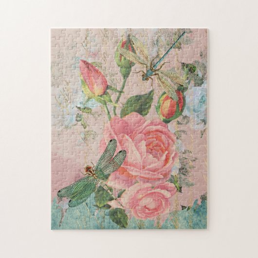 Dragonfis Rose und Gold Handwriting Ephemera Puzzle (Vertikal)