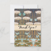 Dragonfis Water Lilies Marsh Art Nouveau Dankeskarte (Vorderseite)