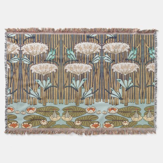 Dragonfis Water Lilies Marsh Art Nouveau Decke (Vorderseite)