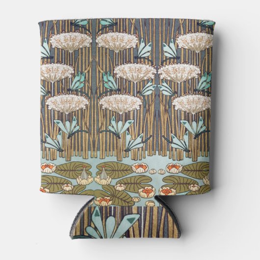 Dragonfis Water Lilies Marsh Art Nouveau Dosenkühler (Vorderseite)
