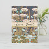 Dragonfis Water Lilies Marsh Art Nouveau Einladung (Stehend Vorderseite)