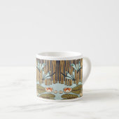 Dragonfis Water Lilies Marsh Art Nouveau Espressotasse (Vorderseite Rechts)