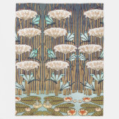Dragonfis Water Lilies Marsh Art Nouveau Fleecedecke (Vorderseite)