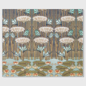 Dragonfis Water Lilies Marsh Art Nouveau Geschenkpapier (Flach)