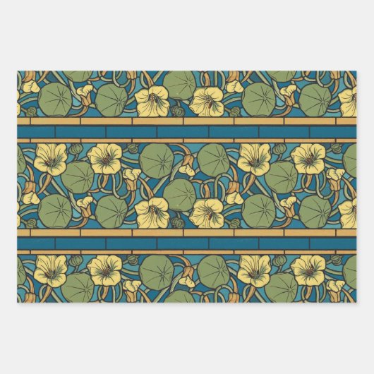 Dragonfis Water Lilies Marsh Art Nouveau Geschenkpapier Set (Vorderseite 2)
