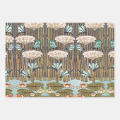 Dragonfis Water Lilies Marsh Art Nouveau Geschenkpapier Set (Vorderseite)
