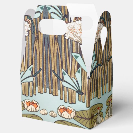 Dragonfis Water Lilies Marsh Art Nouveau Geschenkschachtel (Geöffnet)