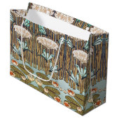 Dragonfis Water Lilies Marsh Art Nouveau Große Geschenktüte (Vorderseite Schrägansicht)