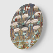 Dragonfis Water Lilies Marsh Art Nouveau Große Wanduhr (Winkel)