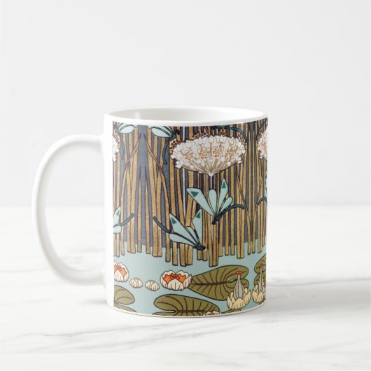 Dragonfis Water Lilies Marsh Art Nouveau Kaffeetasse (Links)