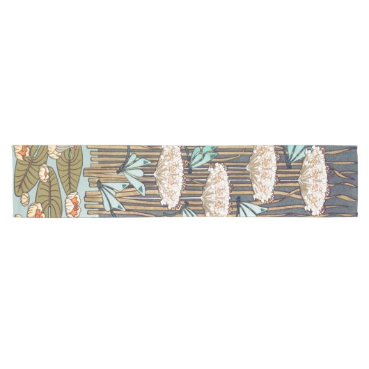 Dragonfis Water Lilies Marsh Art Nouveau Kurzer Tischläufer (Horizontal)