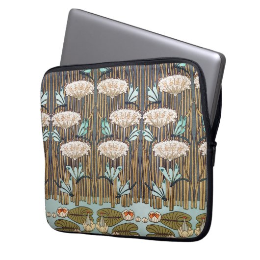 Dragonfis Water Lilies Marsh Art Nouveau Laptopschutzhülle (Vorderseite Links)