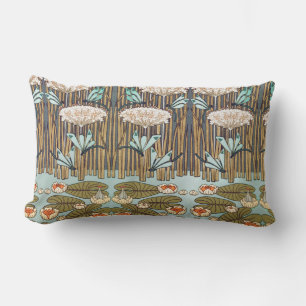 Dragonfis Water Lilies Marsh Art Nouveau Lendenkissen