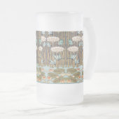 Dragonfis Water Lilies Marsh Art Nouveau Mattglas Bierglas (VorderseiteRechts)