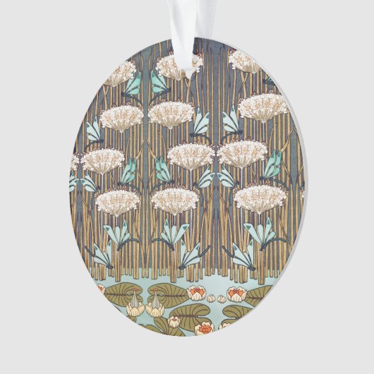 Dragonfis Water Lilies Marsh Art Nouveau Ornament (Vorderseite)