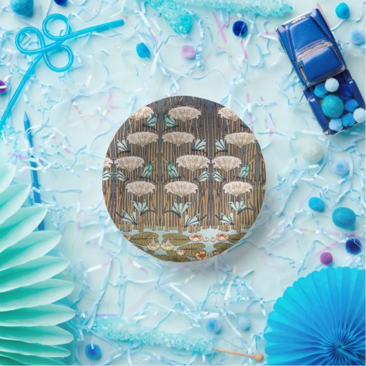 Dragonfis Water Lilies Marsh Art Nouveau Pappteller (Party)