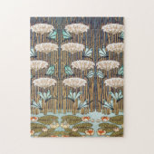 Dragonfis Water Lilies Marsh Art Nouveau Puzzle (Vertikal)