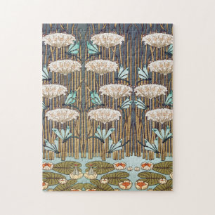Dragonfis Water Lilies Marsh Art Nouveau Puzzle