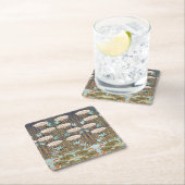 Dragonfis Water Lilies Marsh Art Nouveau Rechteckiger Pappuntersetzer (Vor Ort)