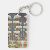 Dragonfis Water Lilies Marsh Art Nouveau Schlüsselanhänger (Rückseite)