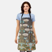Dragonfis Water Lilies Marsh Art Nouveau Schürze (Getragen)