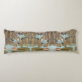 Dragonfis Water Lilies Marsh Art Nouveau Seitenschläferkissen (Rückseite)