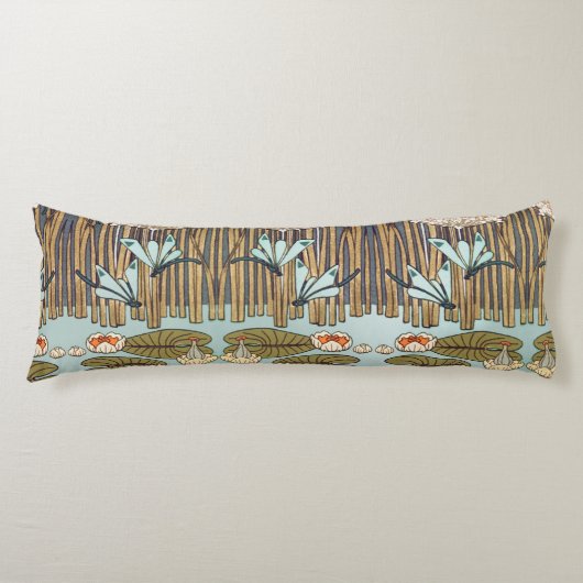 Dragonfis Water Lilies Marsh Art Nouveau Seitenschläferkissen (Vorderseite)