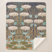 Dragonfis Water Lilies Marsh Art Nouveau Sherpadecke (Vorderseite)