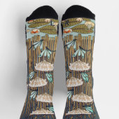 Dragonfis Water Lilies Marsh Art Nouveau Socken (Oben)