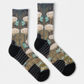 Dragonfis Water Lilies Marsh Art Nouveau Socken (Rechts)
