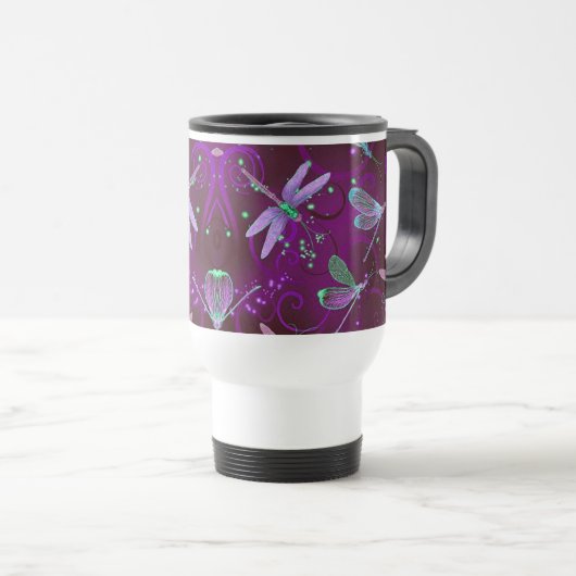Dragonfliegen Lila Dreams Travel Mug Reisebecher (VorderseiteRechts)