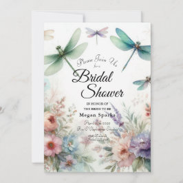 Dragonflies and Pastel Florals Bridal Shower Einladung