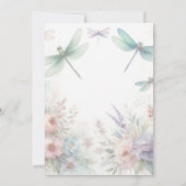 Dragonflies and Pastel Florals Bridal Shower Einladung (Rückseite)