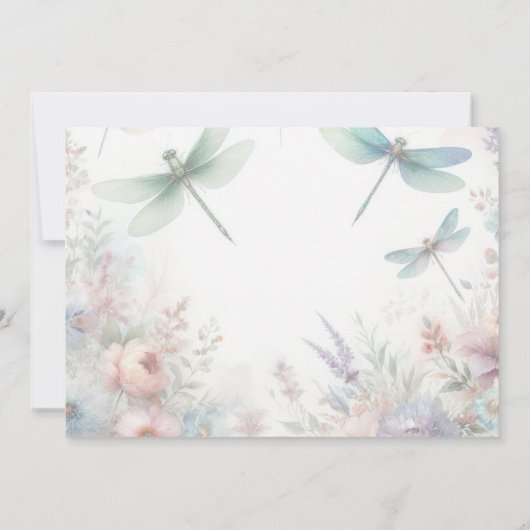 Dragonflies and Pastel Florals Save the Date (Rückseite)