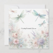 Dragonflies and Pastel Florals Wedding Einladung (Rückseite)