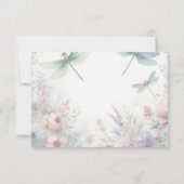 Dragonflies and Pastel Florals Wedding RSVP Karte (Rückseite)