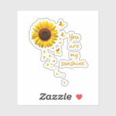 Dragonflies and Sunflower You Are My Sunshine Aufkleber (Blatt)
