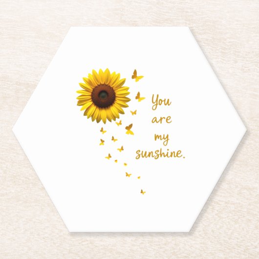 Dragonflies and Sunflower You Are My Sunshine Untersetzer (Vorderseite)