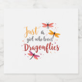 Dragonflies Animals Women Gift Idea Dragonfly (3) Schaumweinetikett (Einzelnes Label)