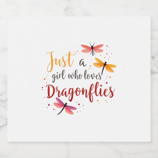 Dragonflies Animals Women Gift Idea Dragonfly (3) Schaumweinetikett (Einzelnes Label)