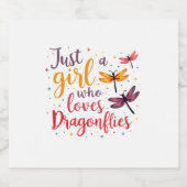 Dragonflies Animals Women Gift Idea Dragonfly (4) Schaumweinetikett (Einzelnes Label)
