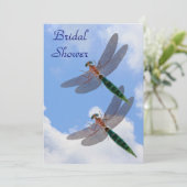 Dragonflies Blue Sky Bridal Dusche Einladung (Stehend Vorderseite)