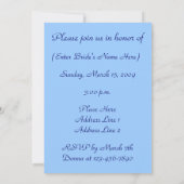 Dragonflies Blue Sky Bridal Dusche Einladung (Rückseite)