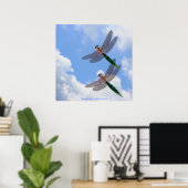 Dragonflies Blue Sky Fluffy Wolken Natur Print Poster (Heimbüro)