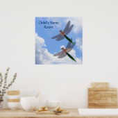 Dragonflies Blue Sky Nature Kids Room Wall Poster (Küche)