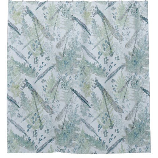 Dragonflies-Blues Duschvorhang (Vorderseite)