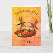 Dragonflies Blume Basket Art Mother Day Card Karte (Vorderseite)