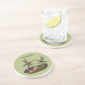Dragonflies Blume Basket Drink Untersetzer (Seite)