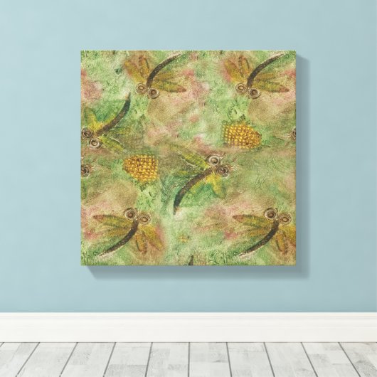 Dragonflies Cotton Candy Leinwanddruck (Insitu (Holzboden))